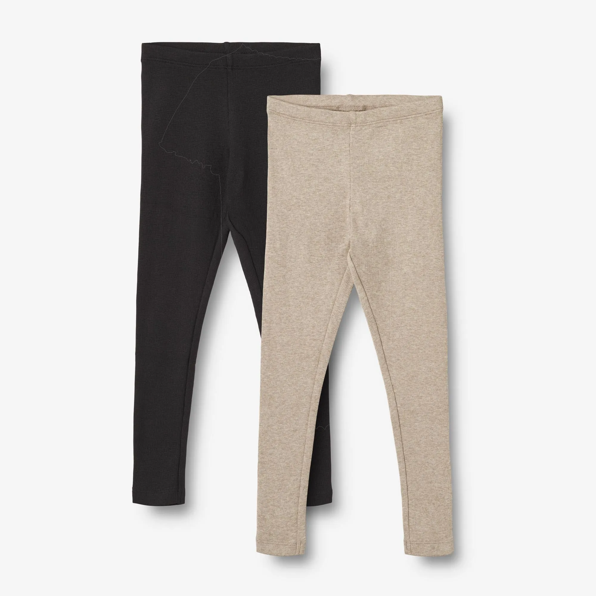 2 Rib Leggings Maddy - gravel melange black