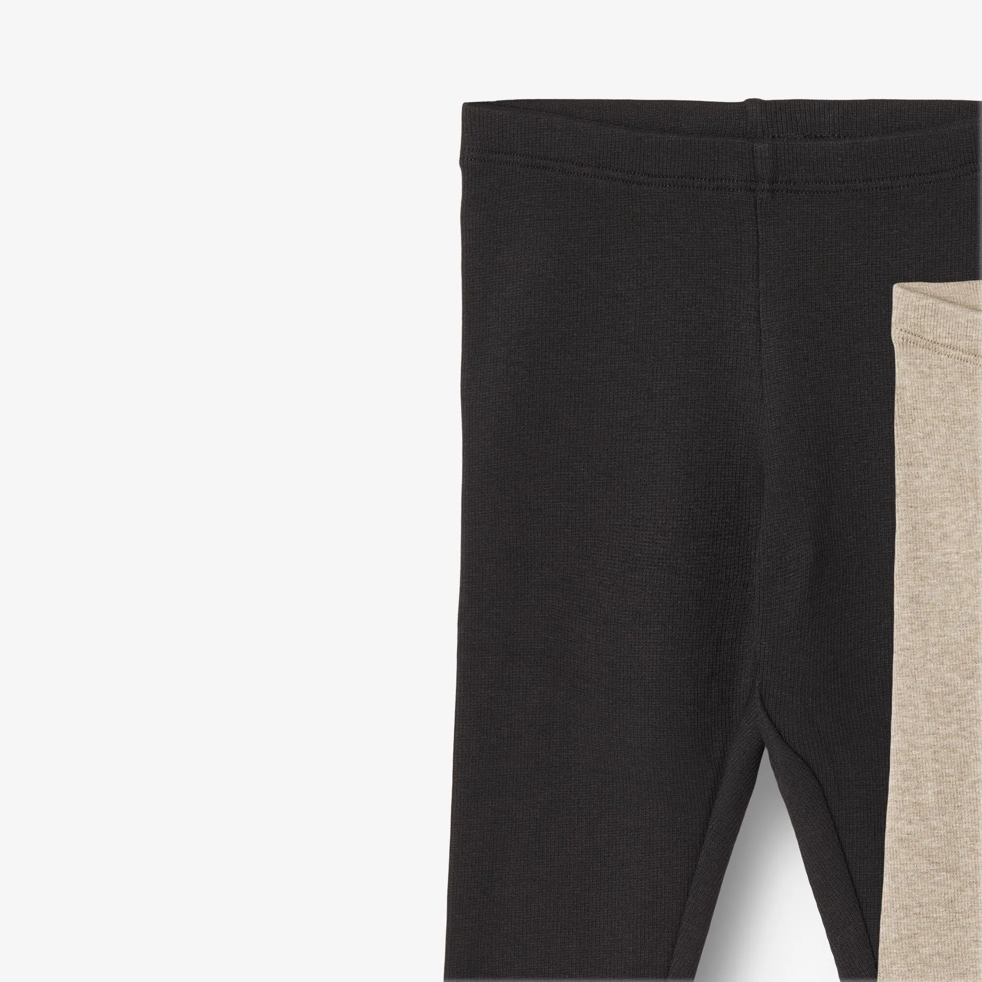 2 Rib Leggings Maddy - gravel melange black