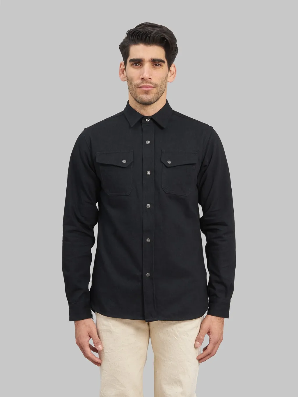 3sixteen Crosscut Western Black Denim Shirt