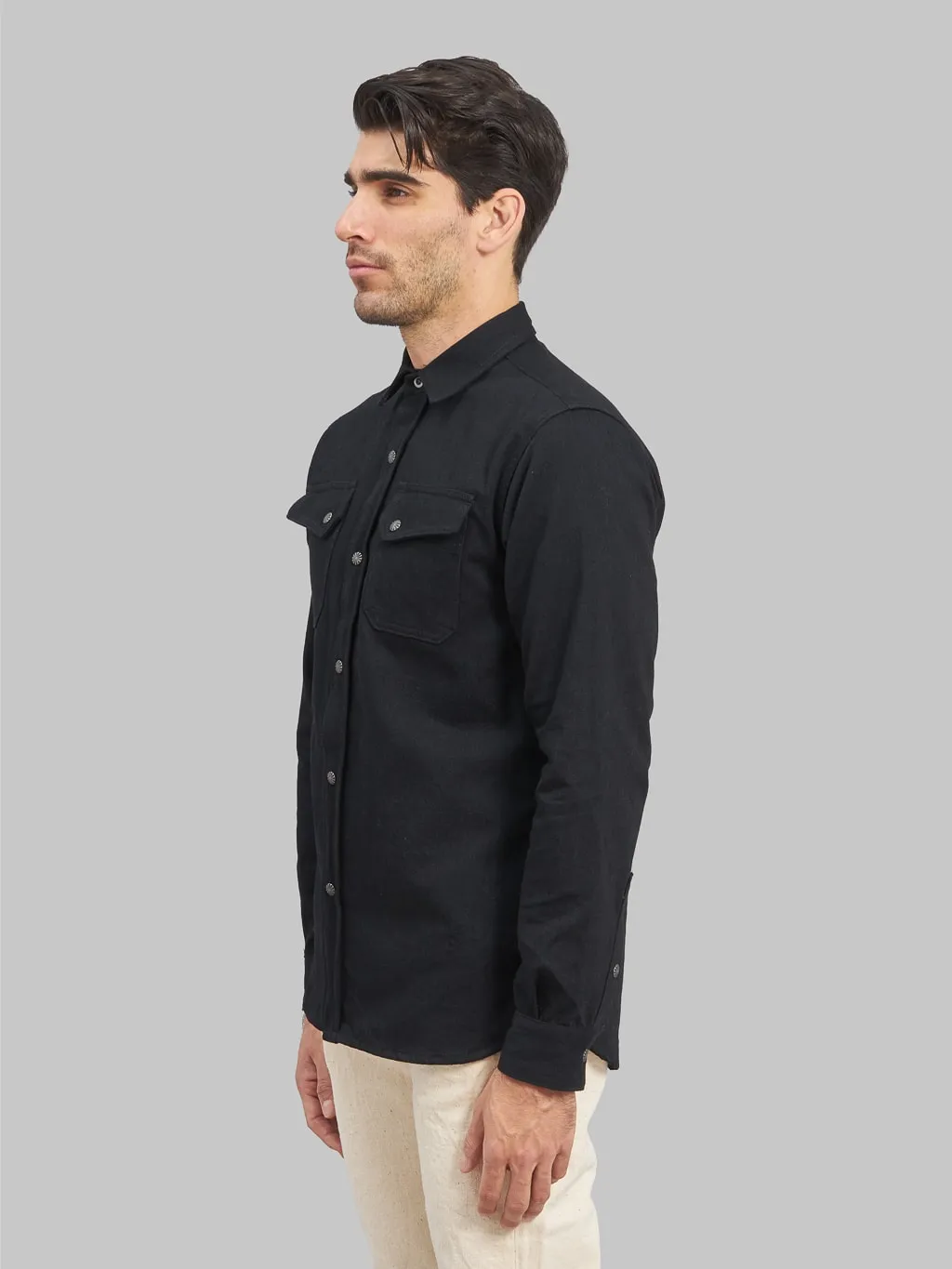 3sixteen Crosscut Western Black Denim Shirt