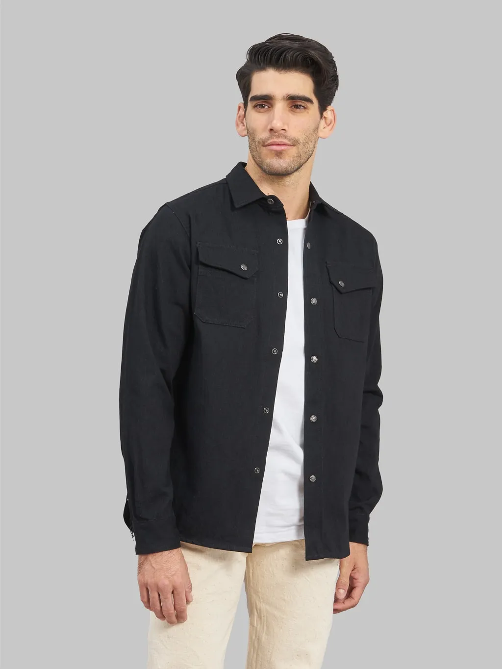 3sixteen Crosscut Western Black Denim Shirt