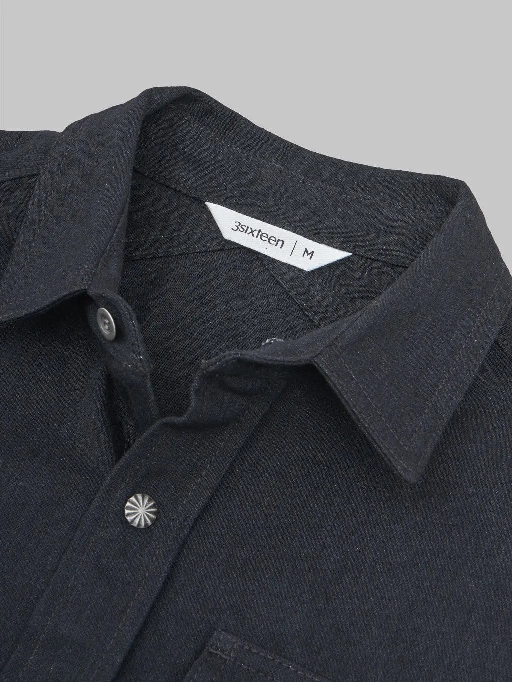 3sixteen Crosscut Western Black Denim Shirt