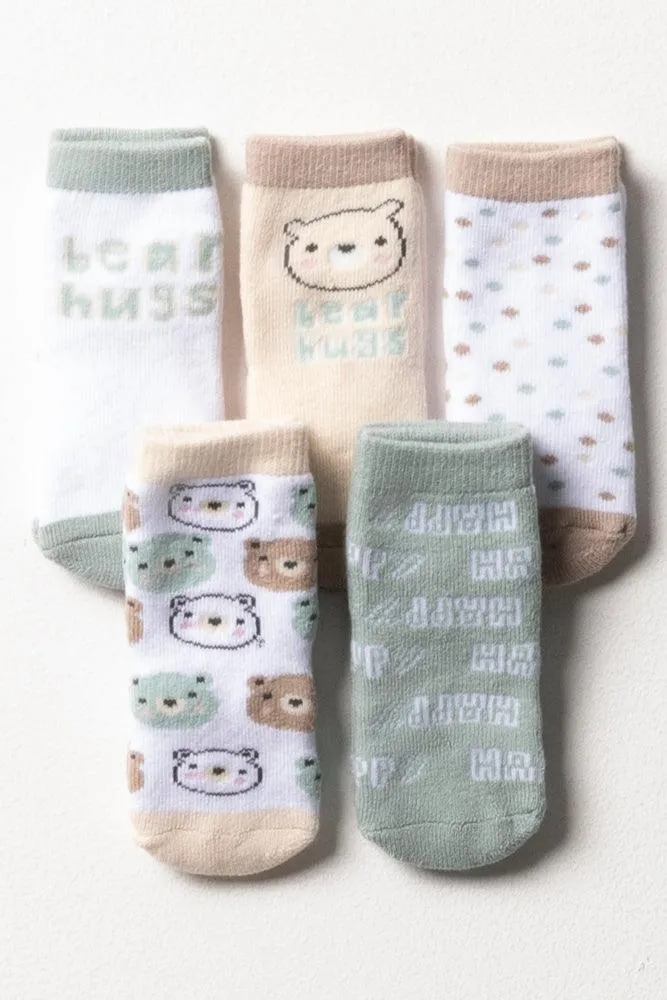 5 Pack Bear Socks Multi