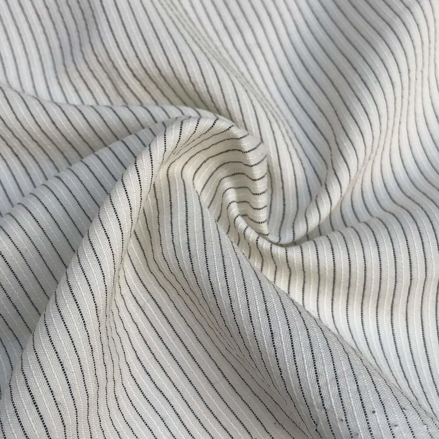 58" Cotton & Tencel Lyocell Blend Striped Multicolor Light Woven Fabric By the Yard