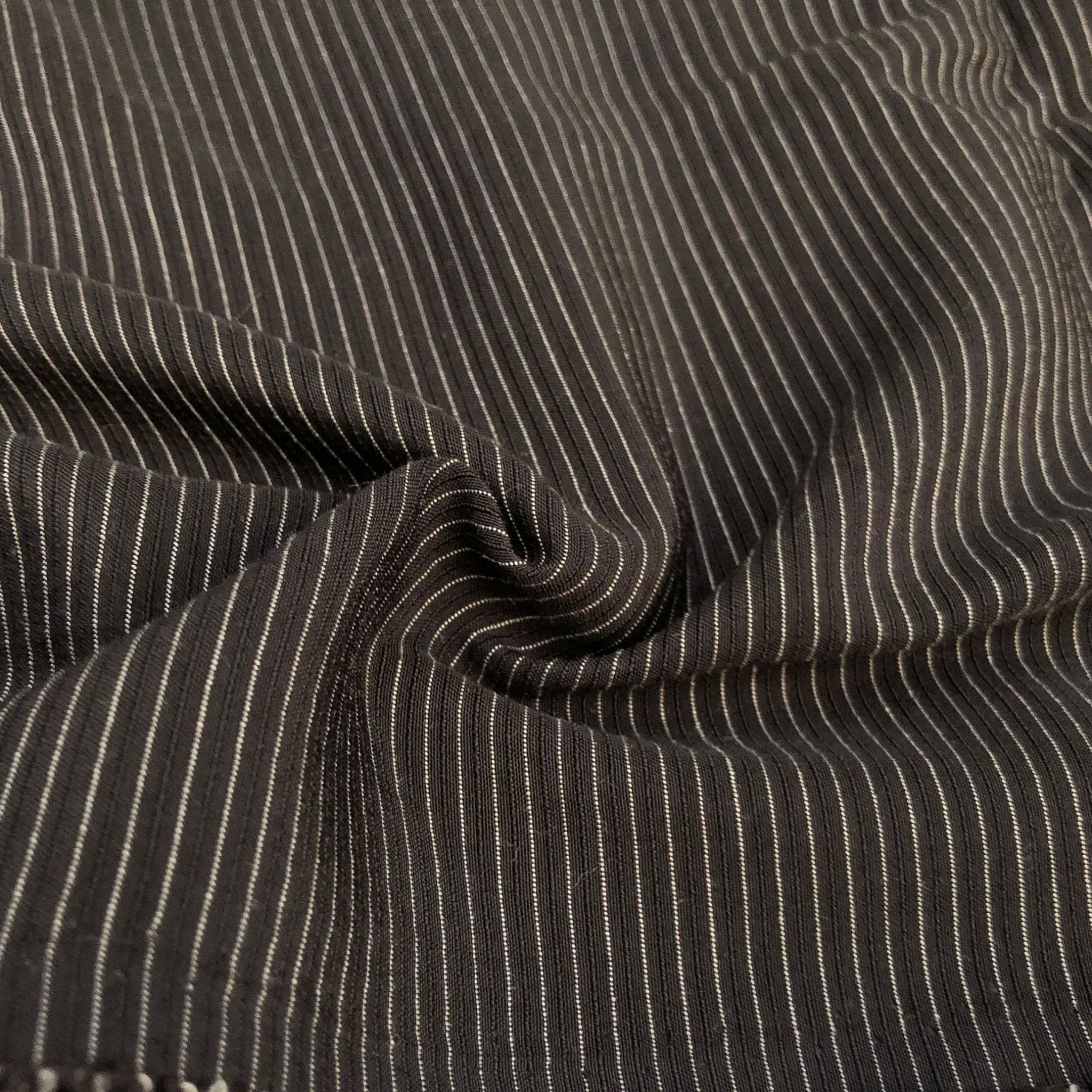 58" Cotton & Tencel Lyocell Blend Striped Multicolor Light Woven Fabric By the Yard