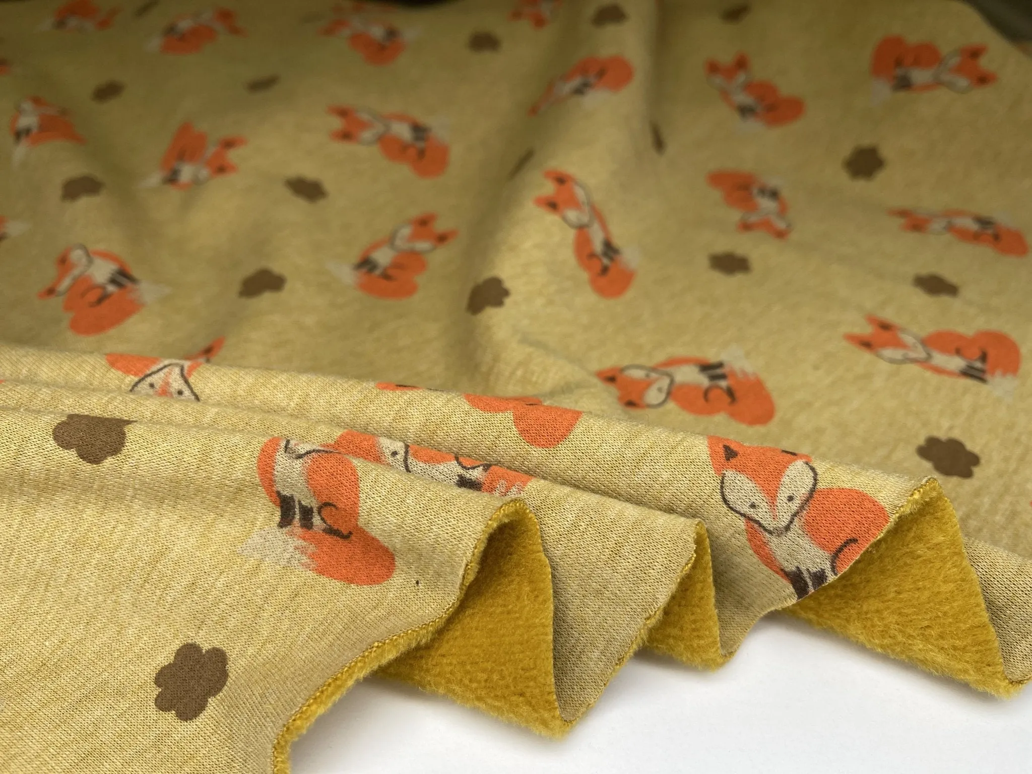 Alpine Fleece Fox Print  Fabric