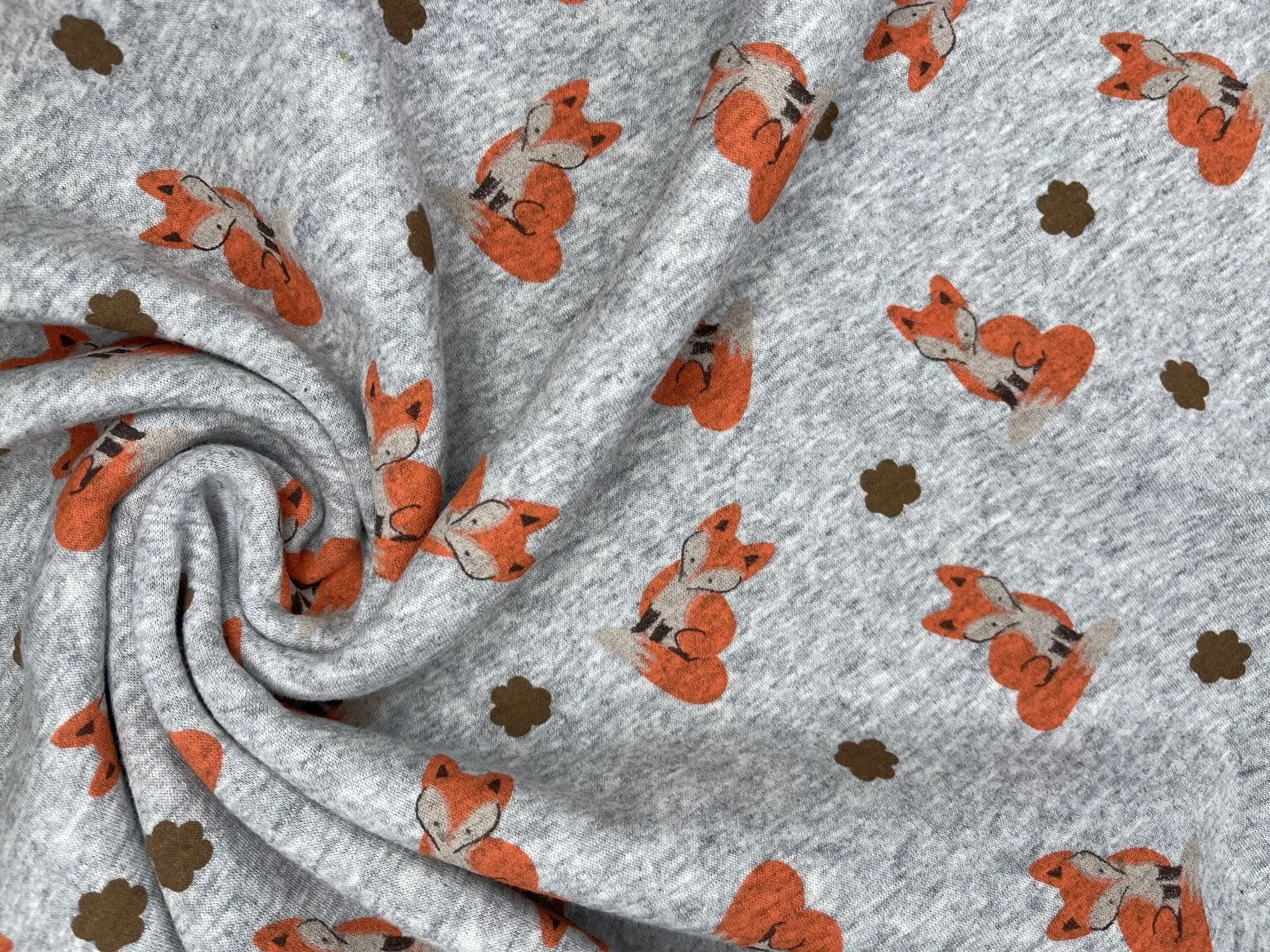 Alpine Fleece Fox Print  Fabric