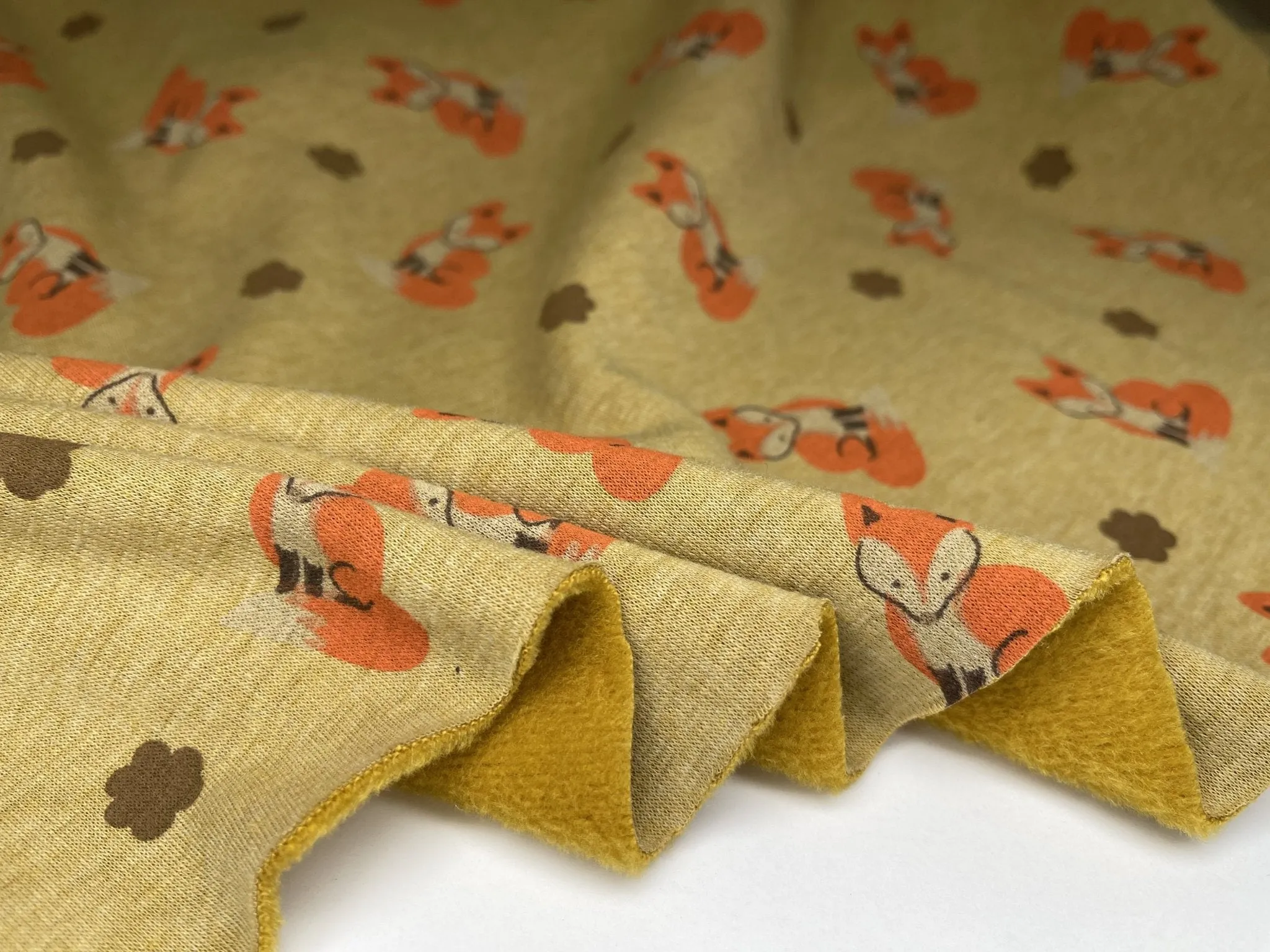 Alpine Fleece Fox Print  Fabric