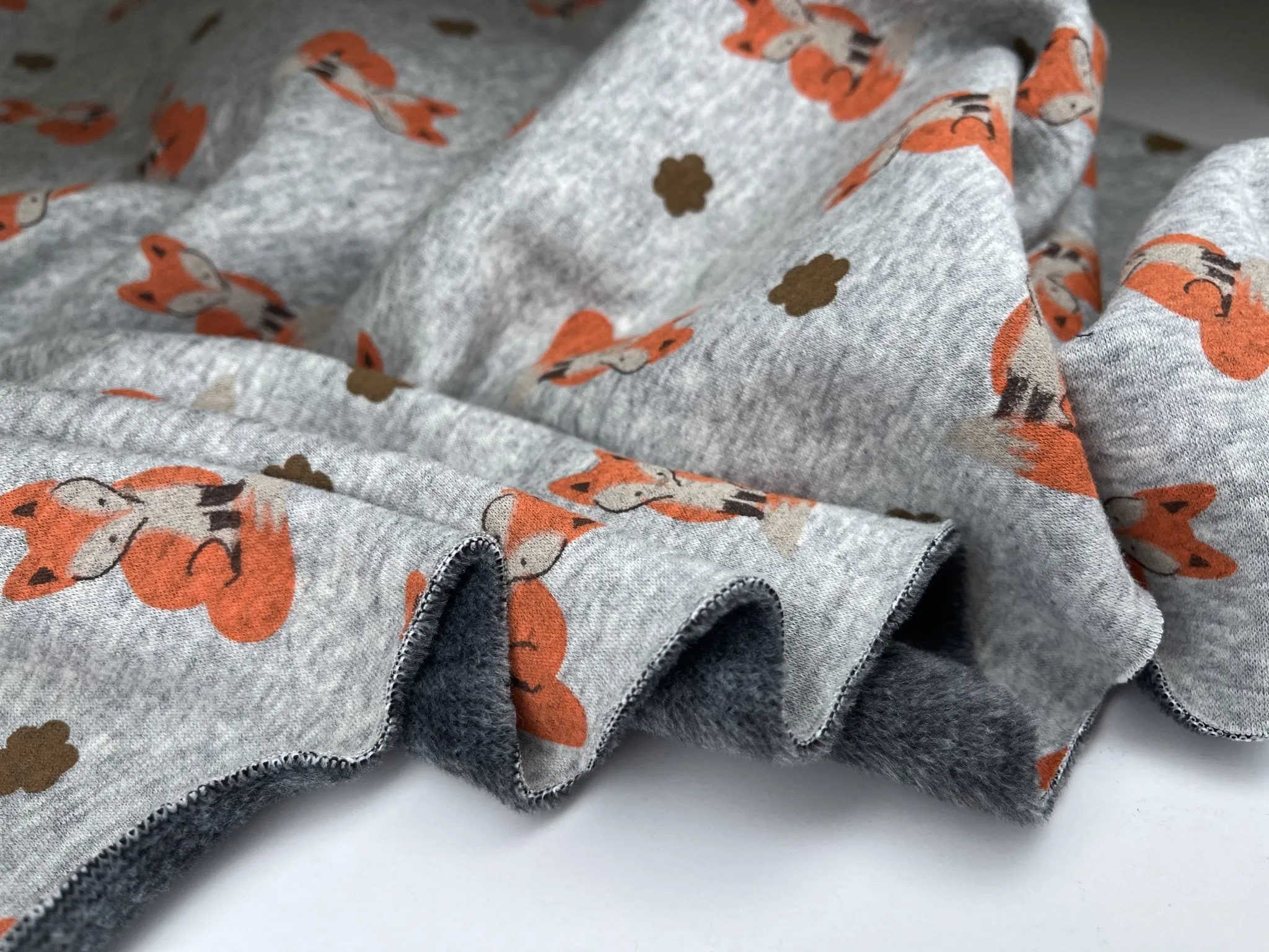 Alpine Fleece Fox Print  Fabric