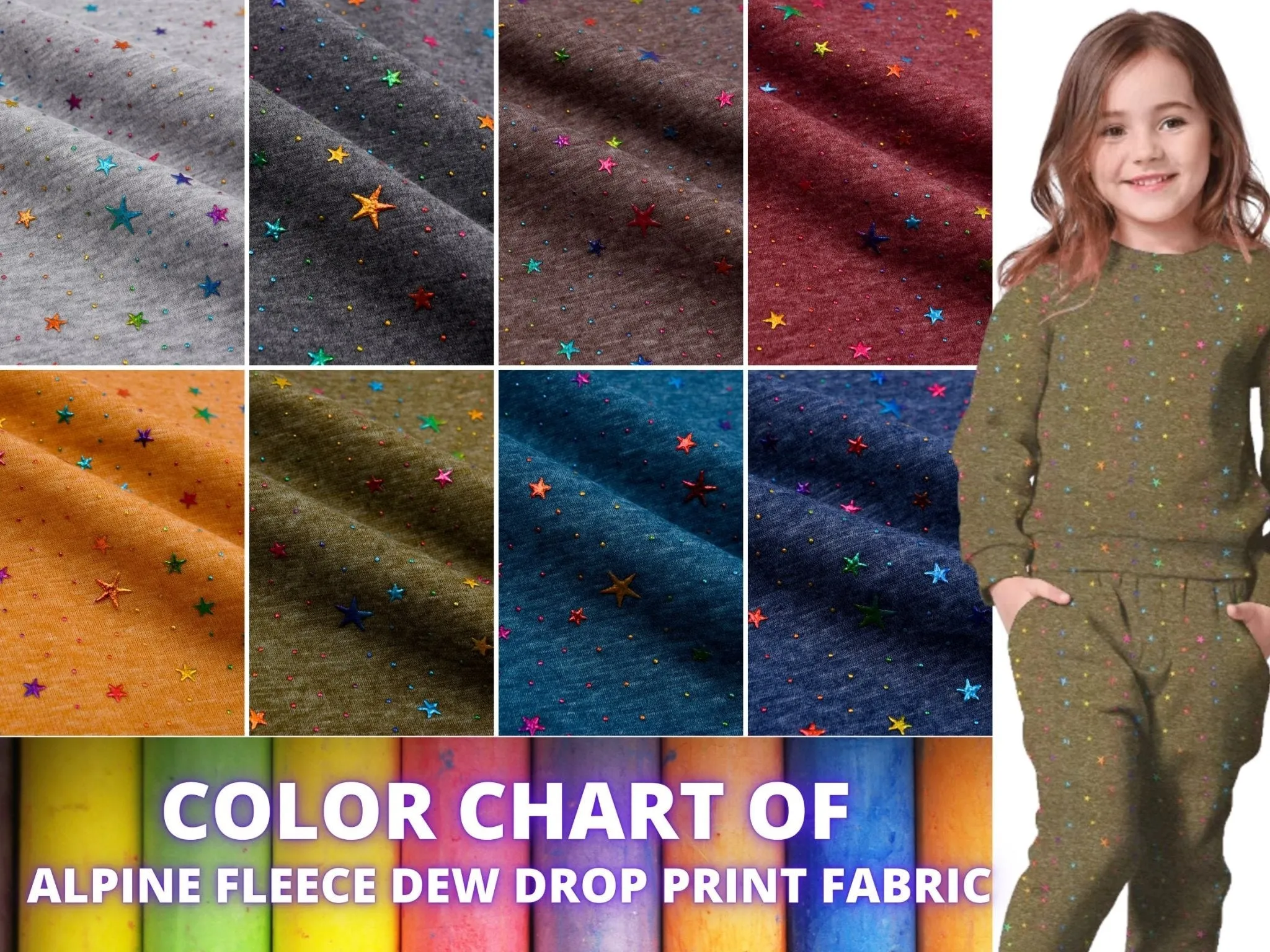 Alpine Fleece with Star Dew Drops Fabric- 18490