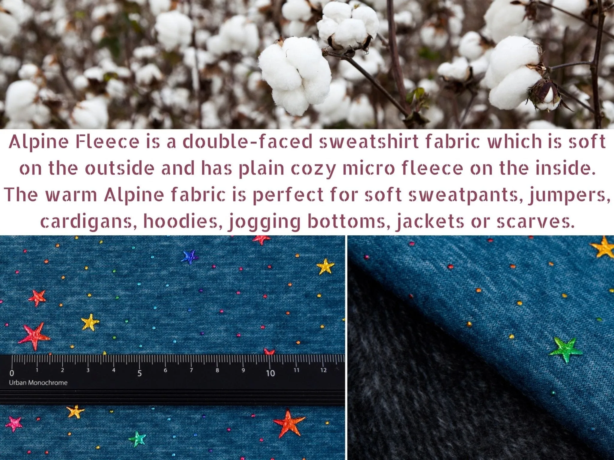 Alpine Fleece with Star Dew Drops Fabric- 18490