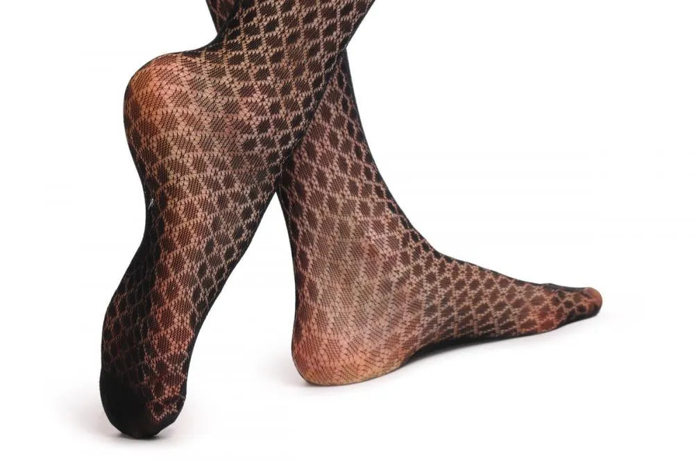 Amazon Bow Fishnet With Lace Silicon Garter