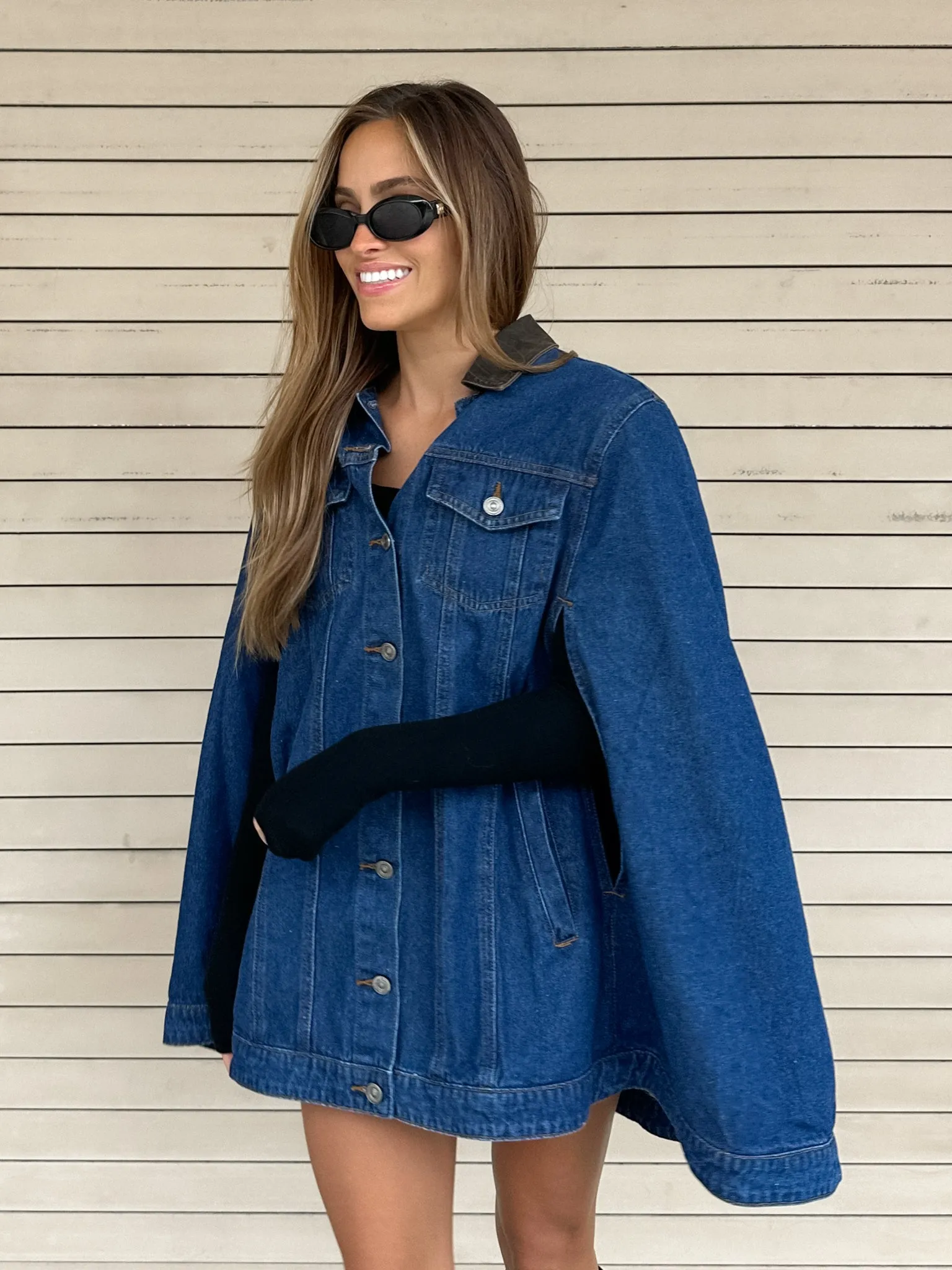 Aspen Denim Cape Jacket