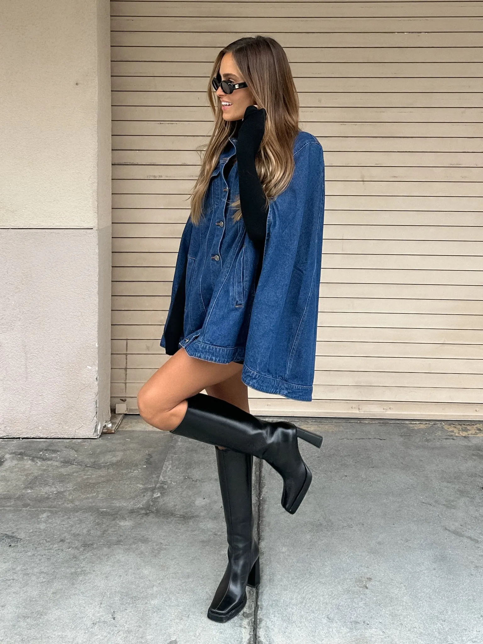 Aspen Denim Cape Jacket