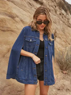 Aspen Denim Cape Jacket