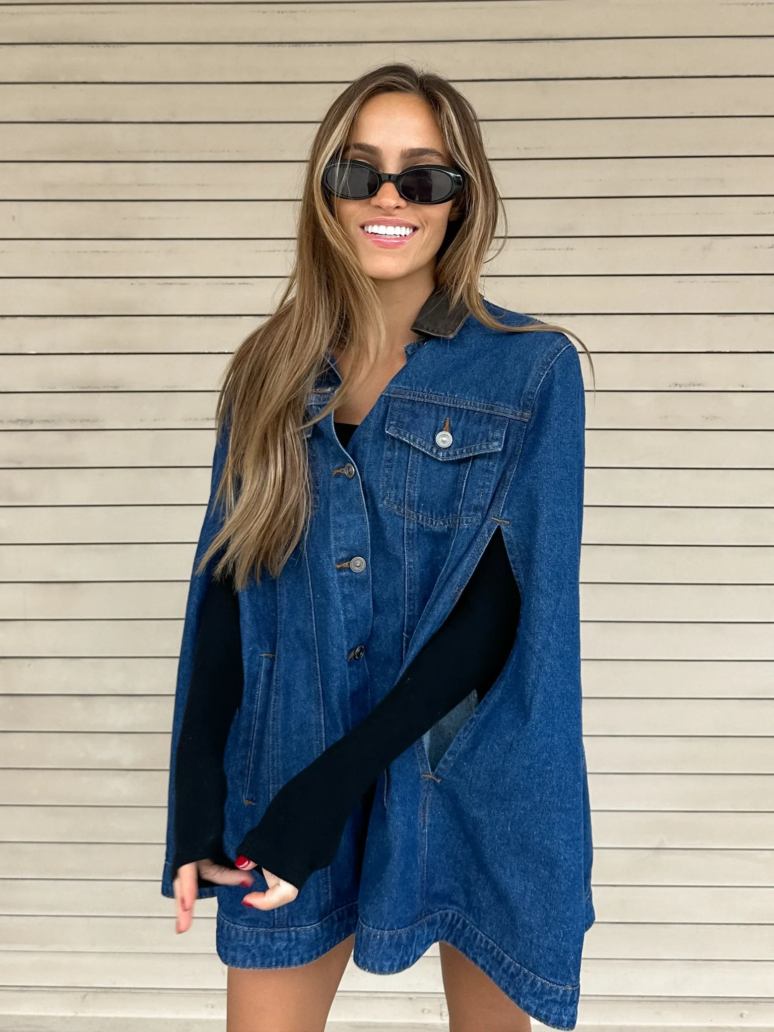 Aspen Denim Cape Jacket