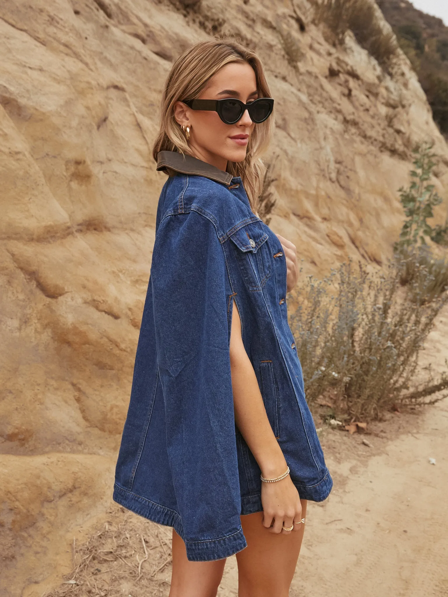 Aspen Denim Cape Jacket