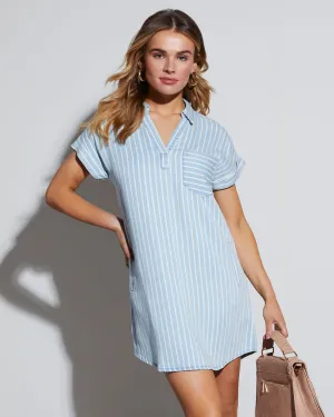 Aspire Striped Mini Shirt Dress