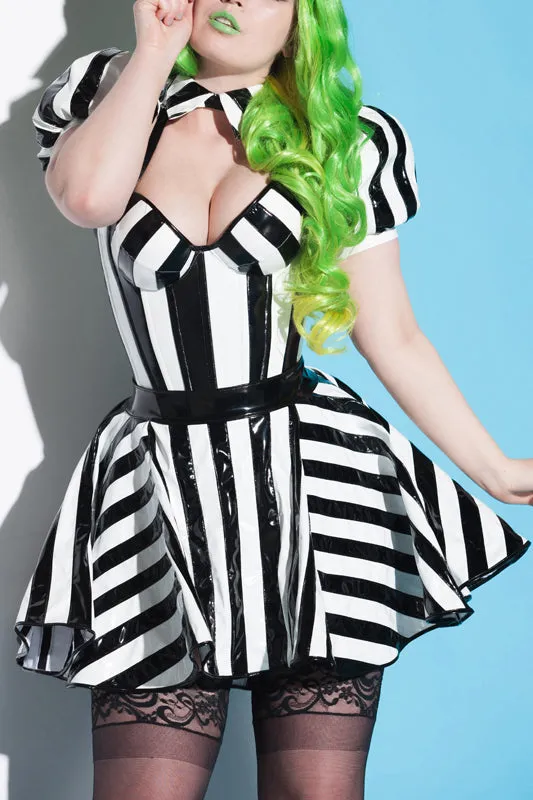 Beetlejuice Gothic Lolita striped PVC Shrug