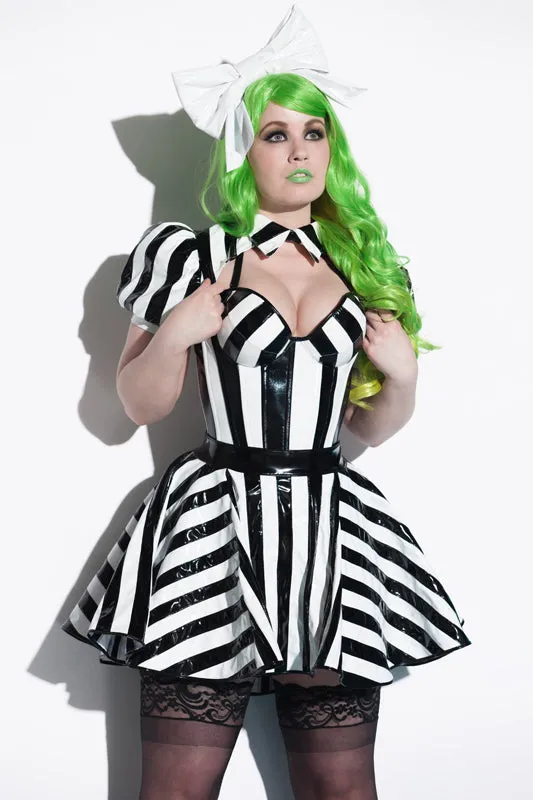 Beetlejuice Gothic Lolita striped PVC Shrug