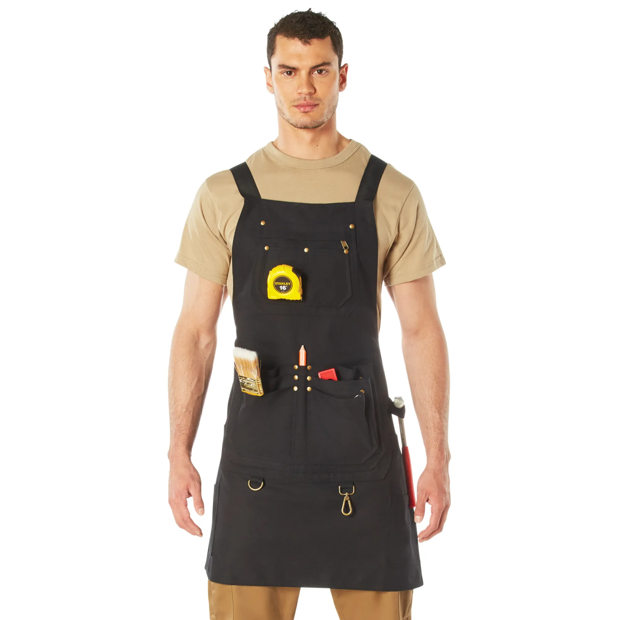 Black Heavy-Duty Full-Body Canvas Work Apron