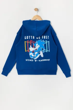 Boys Sonic Go Fast Graphic Fleece Hoodie