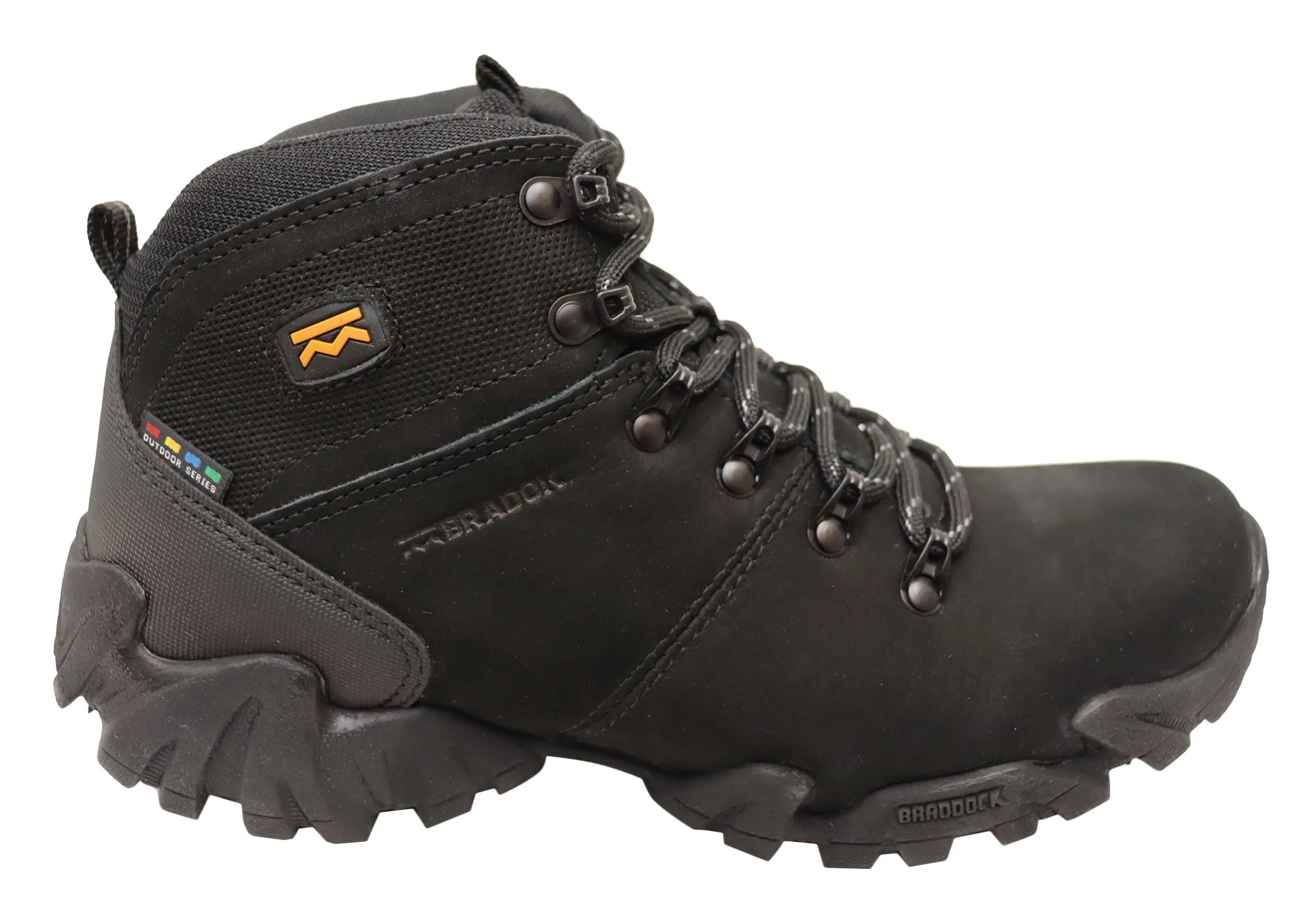 Bradok Nyiragongo Mens Comfort Leather Hiking Boots Made In Brazil