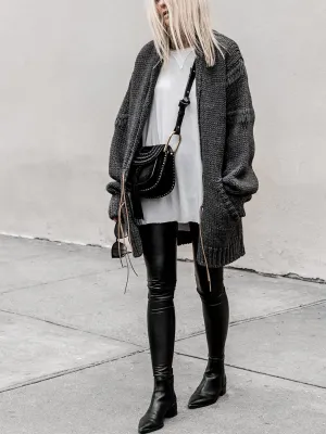 Casual Long Sleeve Knit Jacket