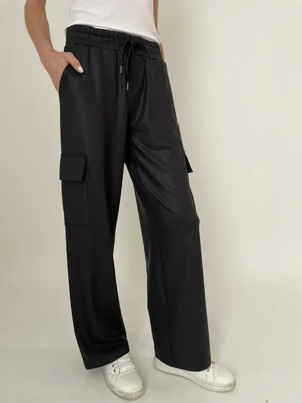 Coated Wide Leg Pant