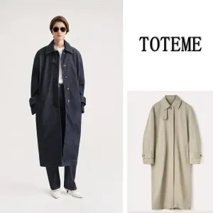 Collar Straight-leg Loose Mid Length Long Length Trench Coat Outwear Women