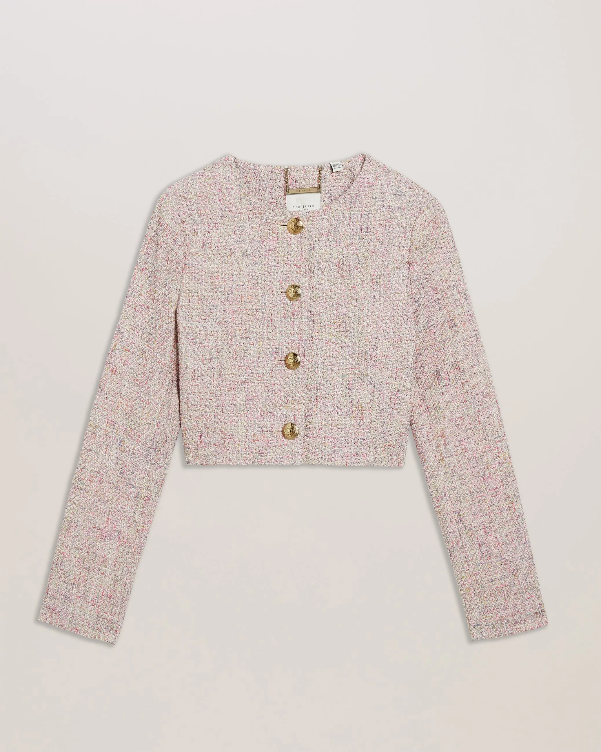 Consta Tailored Fitted Boucle Cropped Jacket Ivory