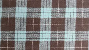 COTTON FLANNEL YARN DYED PLAID D# 3 NON-STRETCHED WOVEN - SHIRTING FABRIC<br><h6>4-BROWN/AQUA<br>271-CFNL#3</h6>