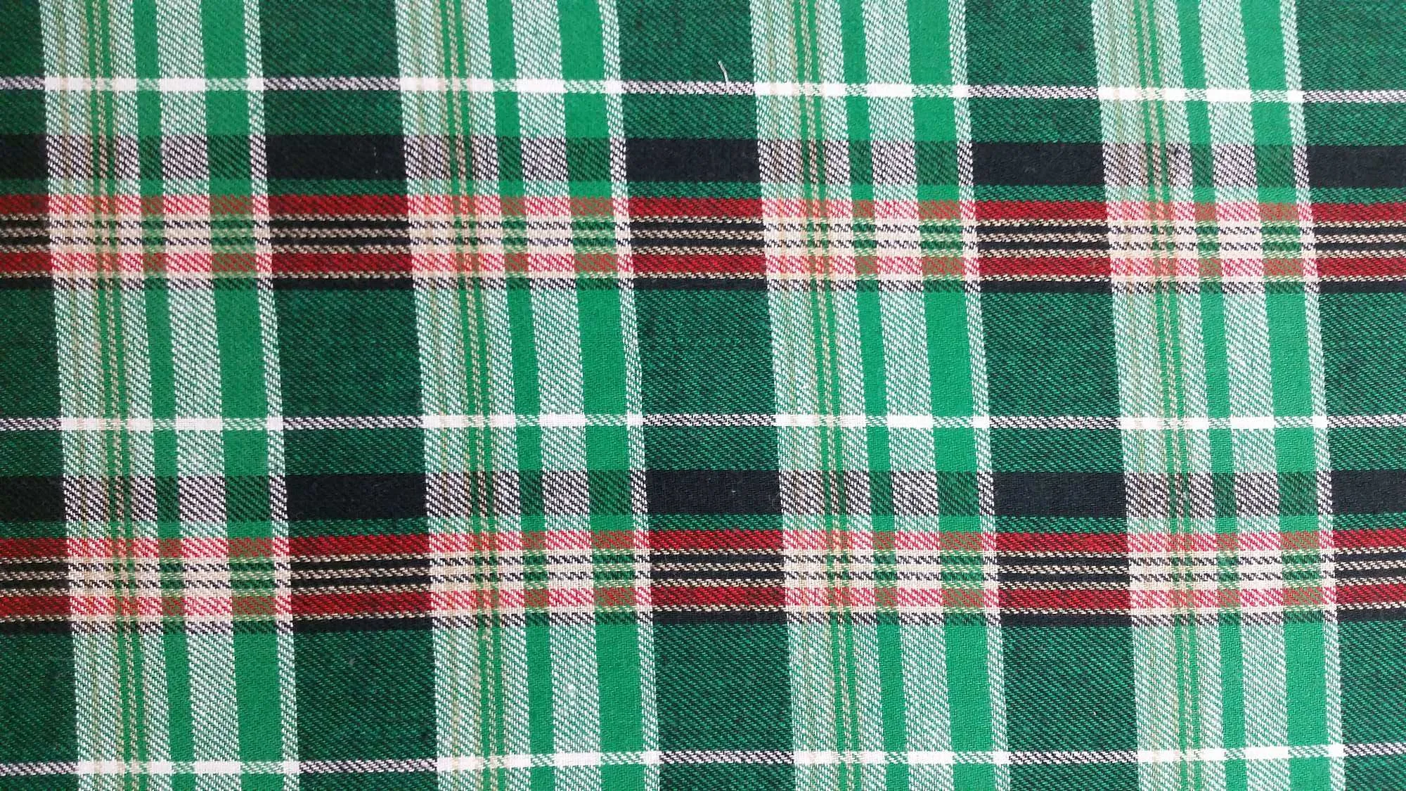 COTTON FLANNEL YARN DYED PLAID D# 4241 NON-STRETCHED WOVEN - SHIRTING FABRIC<br><h6>3-GREEN/RED<br>269-CFNL#4241</h6>