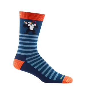 Darn Tough Men's Animal Haus Crew Lightweight Lifestyle Sock in Deep Water Blue Gorilla