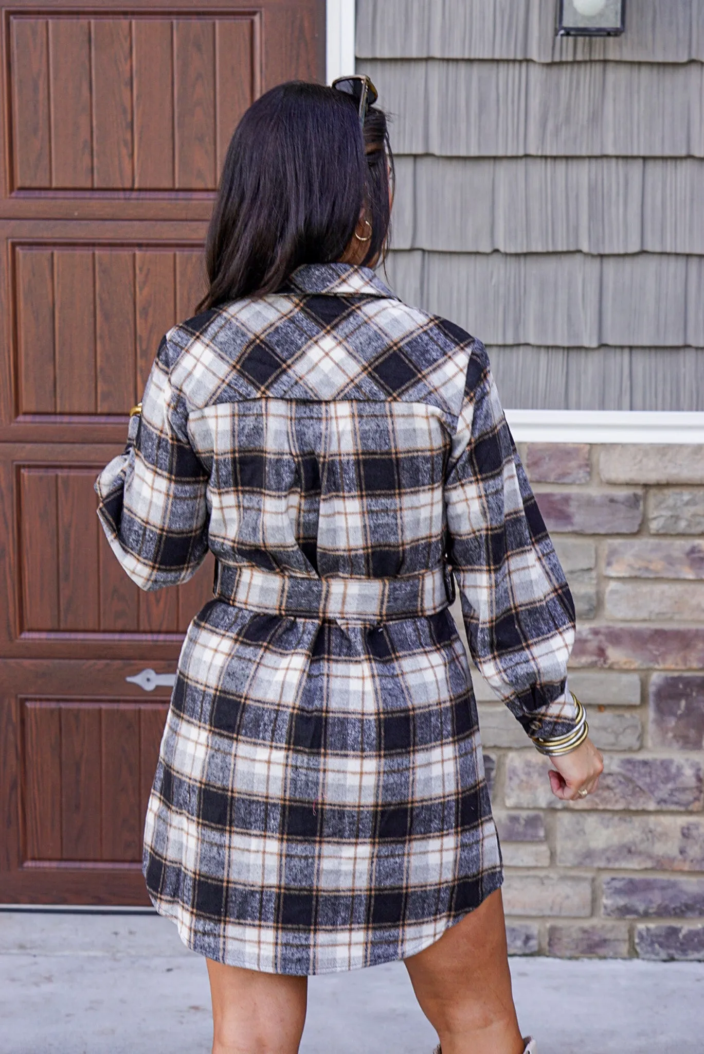 Flannel Babe Black Plaid Dress