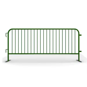 Heavy Duty Interlocking Steel Barricade, 8.5 Ft., Green - Angry Bull Barricades