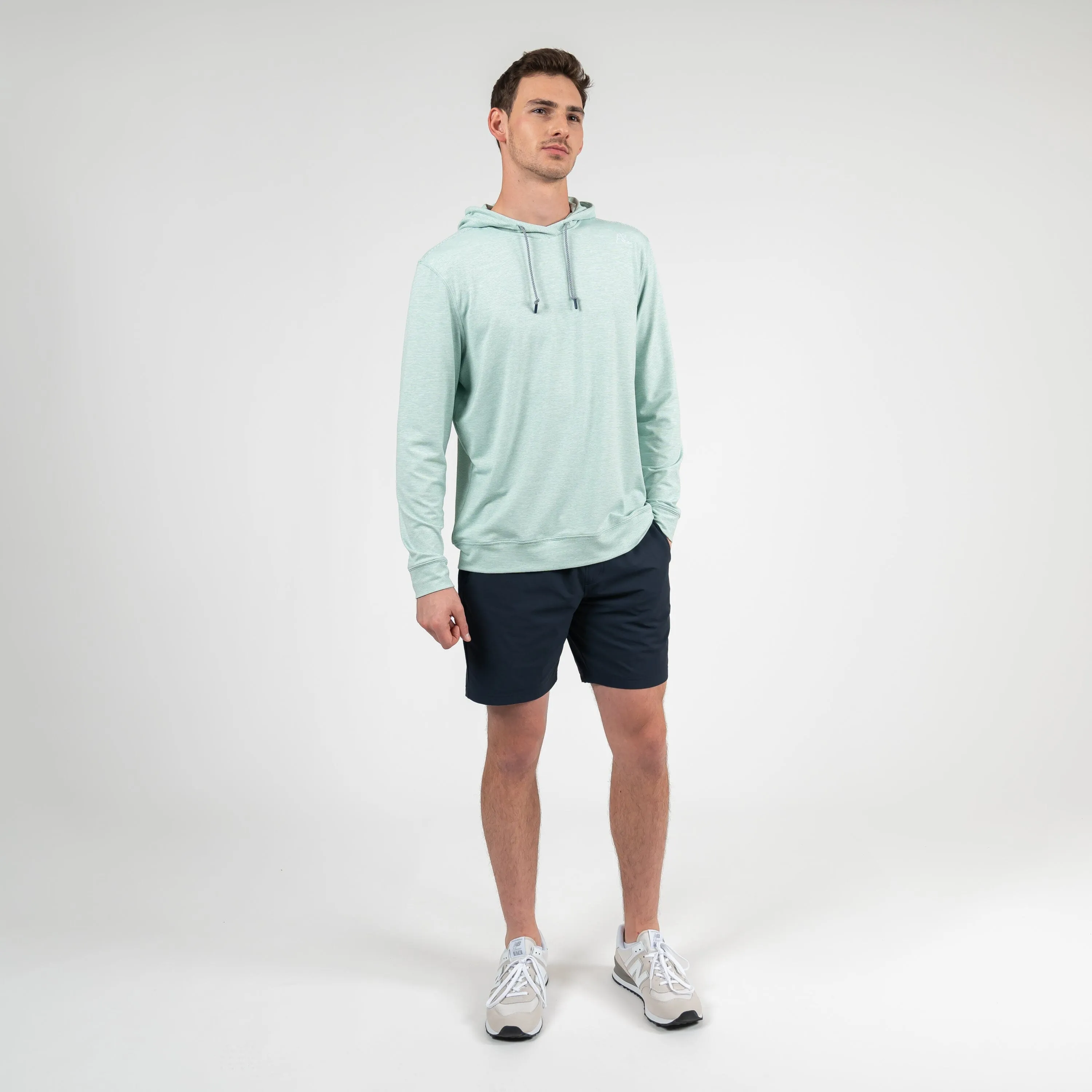 Hesi Performance Hoodie | The Tight Line Heather Stripe - Sea Green/White