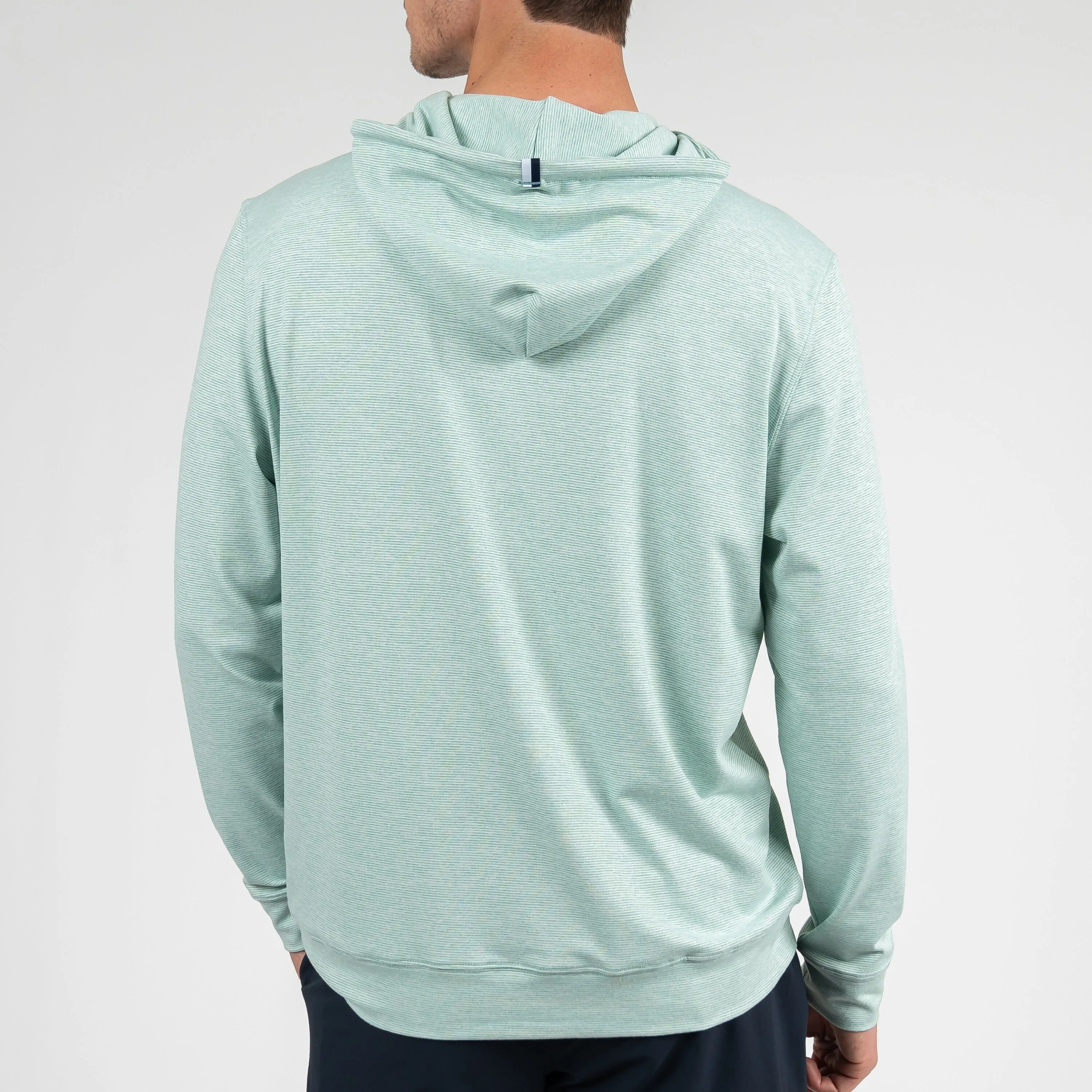 Hesi Performance Hoodie | The Tight Line Heather Stripe - Sea Green/White