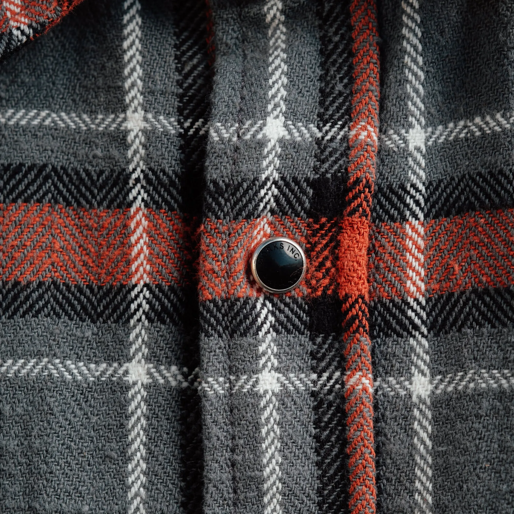 Iron Heart IHSH-369-GRY 12oz Slubby Heavy Flannel Herringbone Check Western Shirt Grey FINAL SALE