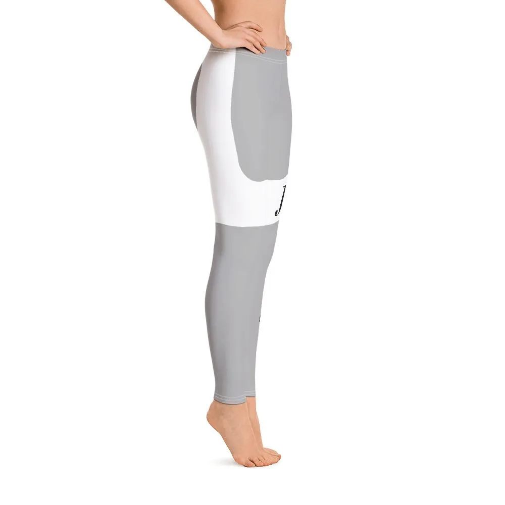 JOLIE NOIRE Leggings Gray/White (Plus)