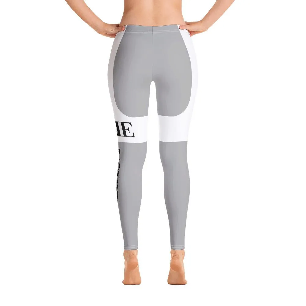 JOLIE NOIRE Leggings Gray/White (Plus)