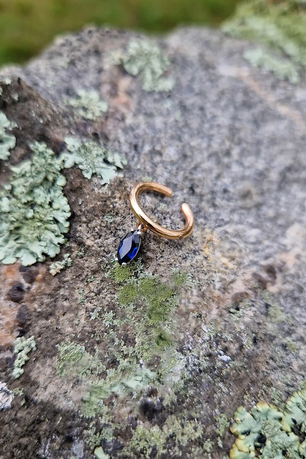 Marquise Sapphire gold ear cuff