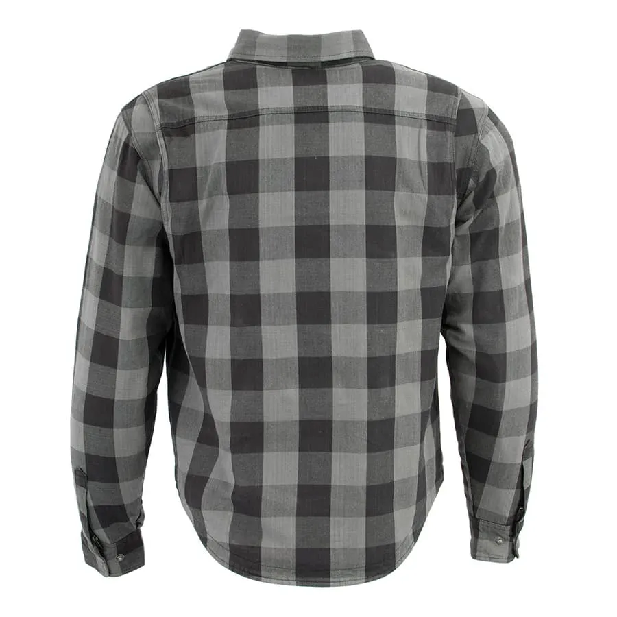 Men’s Armored Checkered Flannel Biker Shirt w/ Aramid® by DuPont™ Fibers