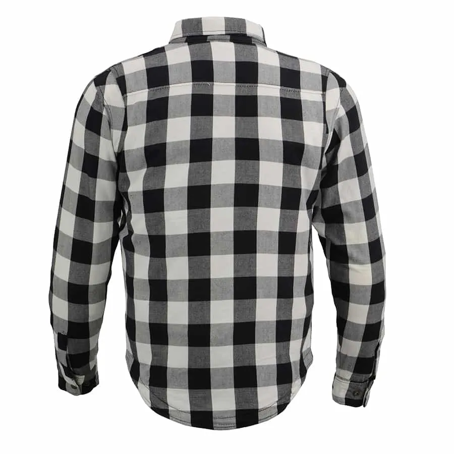 Men’s Armored Checkered Flannel Biker Shirt w/ Aramid® by DuPont™ Fibers