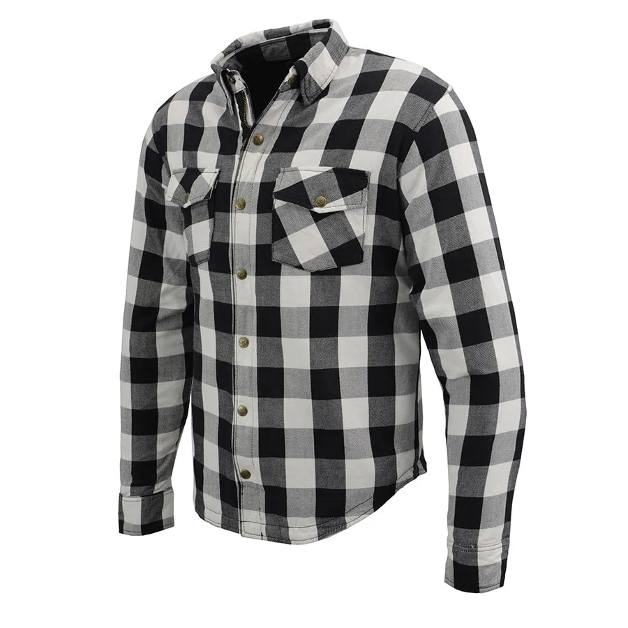 Men’s Armored Checkered Flannel Biker Shirt w/ Aramid® by DuPont™ Fibers