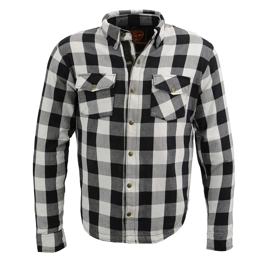 Men’s Armored Checkered Flannel Biker Shirt w/ Aramid® by DuPont™ Fibers