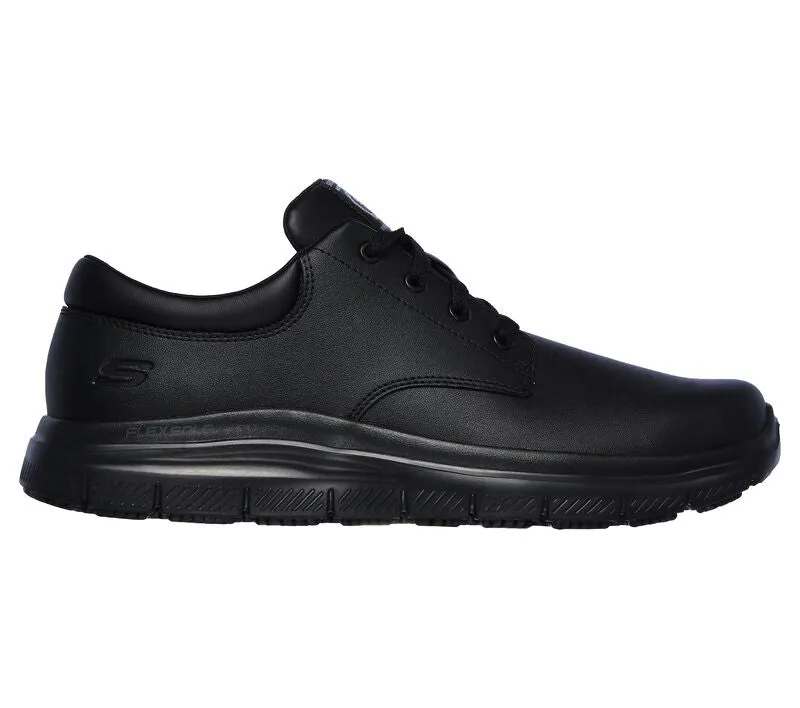 Mens Skechers Work Laced Shoes Slip Resistant Sole Memory Foam 77513EC BLK sale