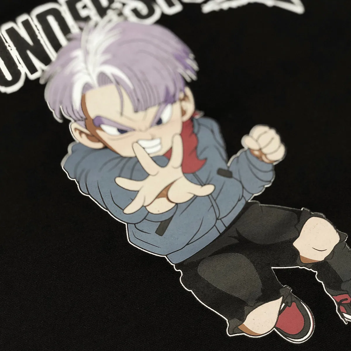 Misunderstood Future Trunks Drop Shoulder Black Pullover Hoodie *Restocked*