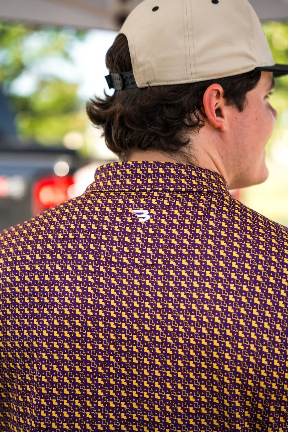 Performance Polo - Louisiana Purple & Yellow