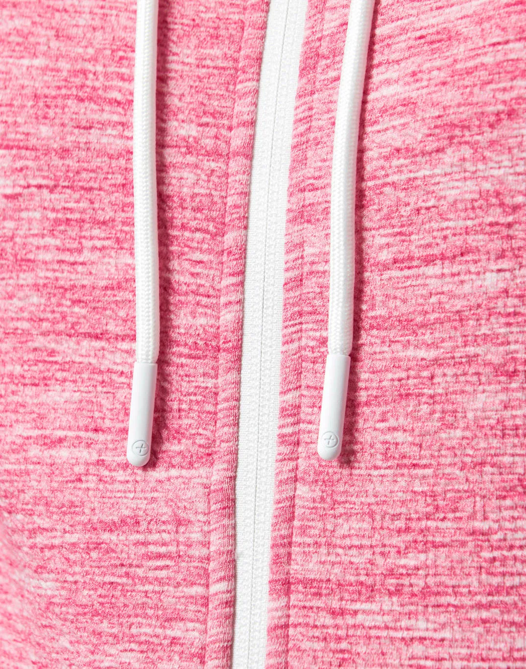 Pink Fleck Zip Crop Hoodie